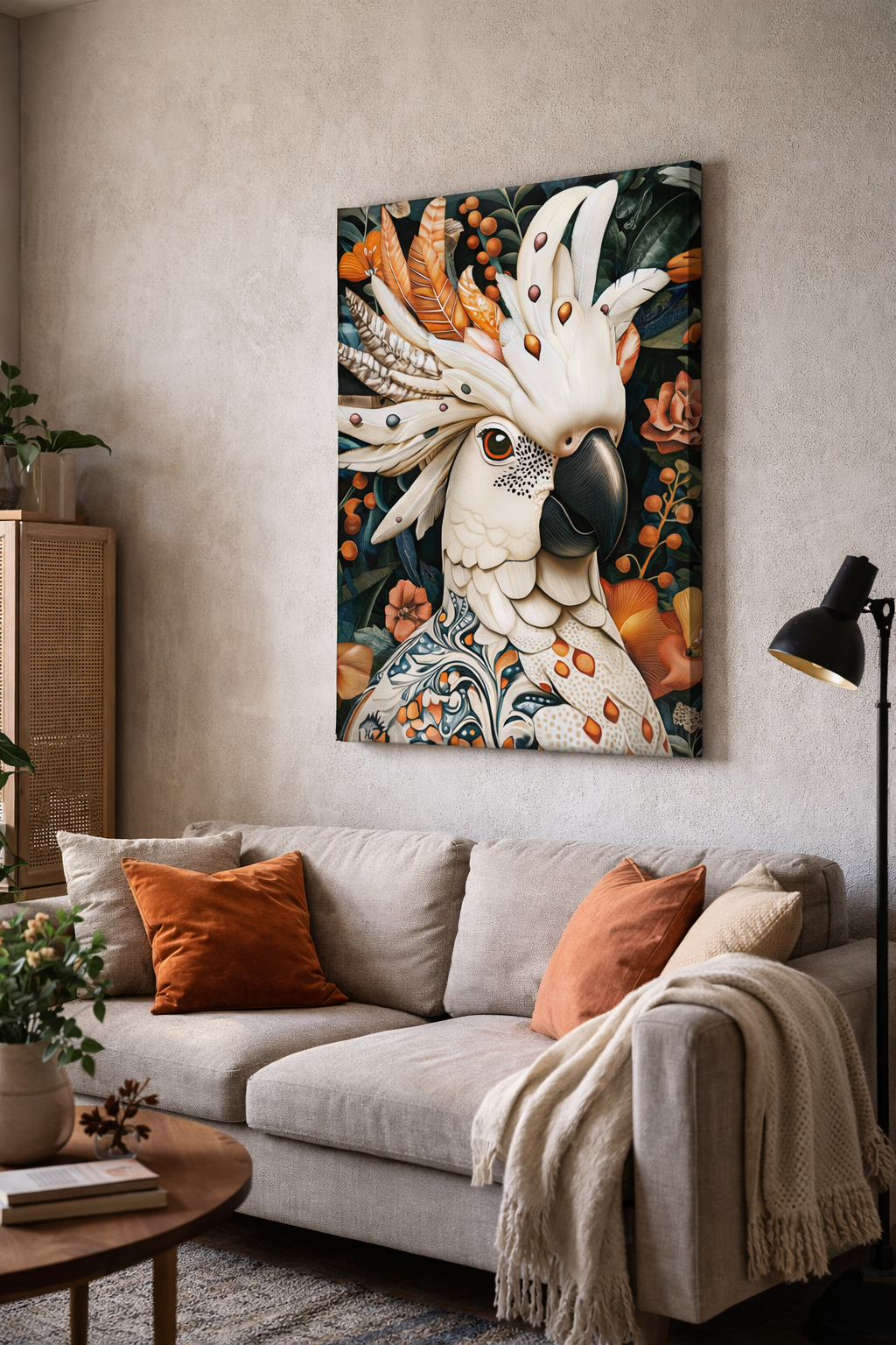 Exotische Vogel met Bloemenpracht
