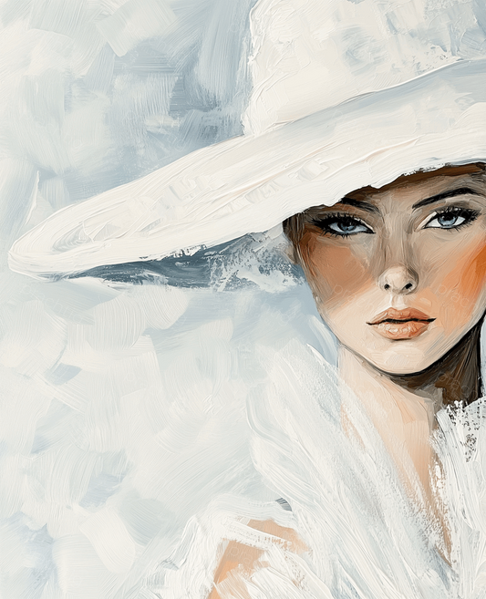 Verfijnde Dame met Witte Hoed