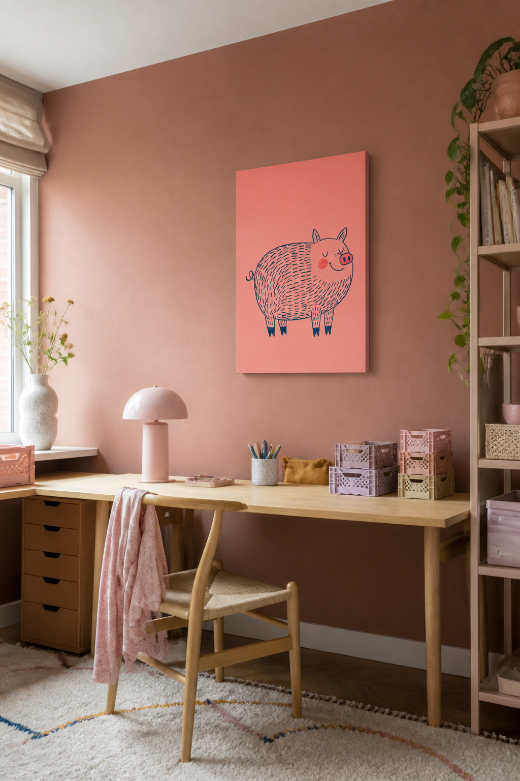 Vrolijk Varkentje in Roze