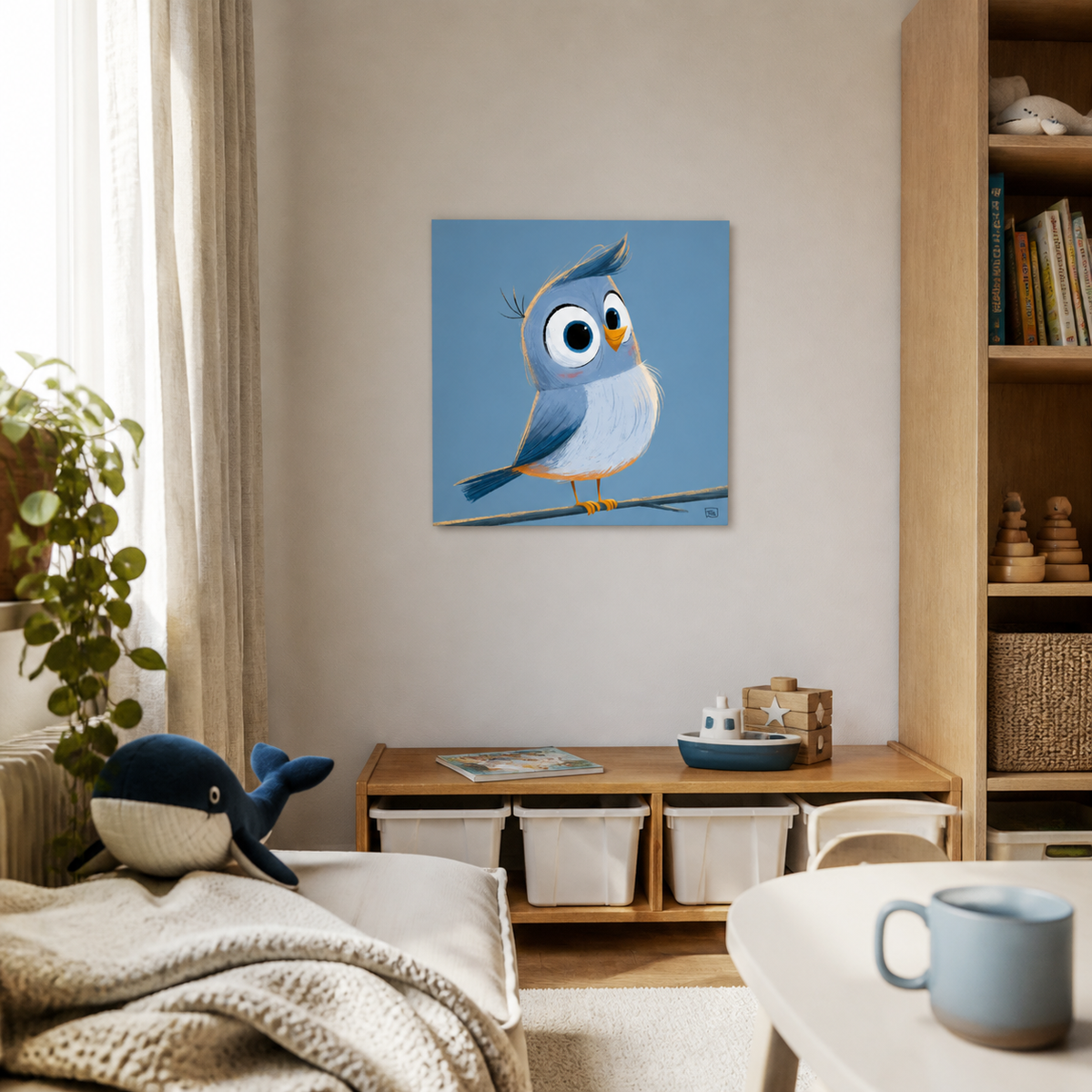 Vrolijke Vogel op Tak