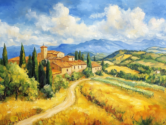 Italiaans landschap met cypressen