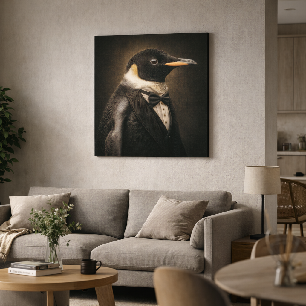 Formele pinguïn in stijl