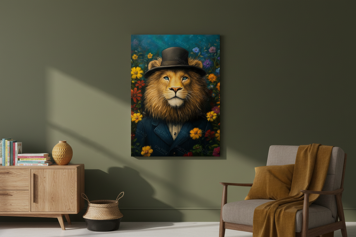 Majestueuze Leeuw Met Hoed