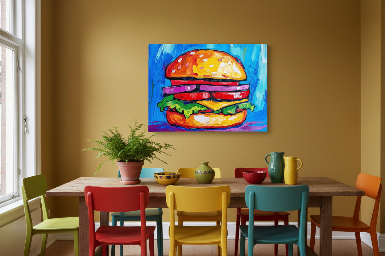Speelse Burger in Felle Kleuren