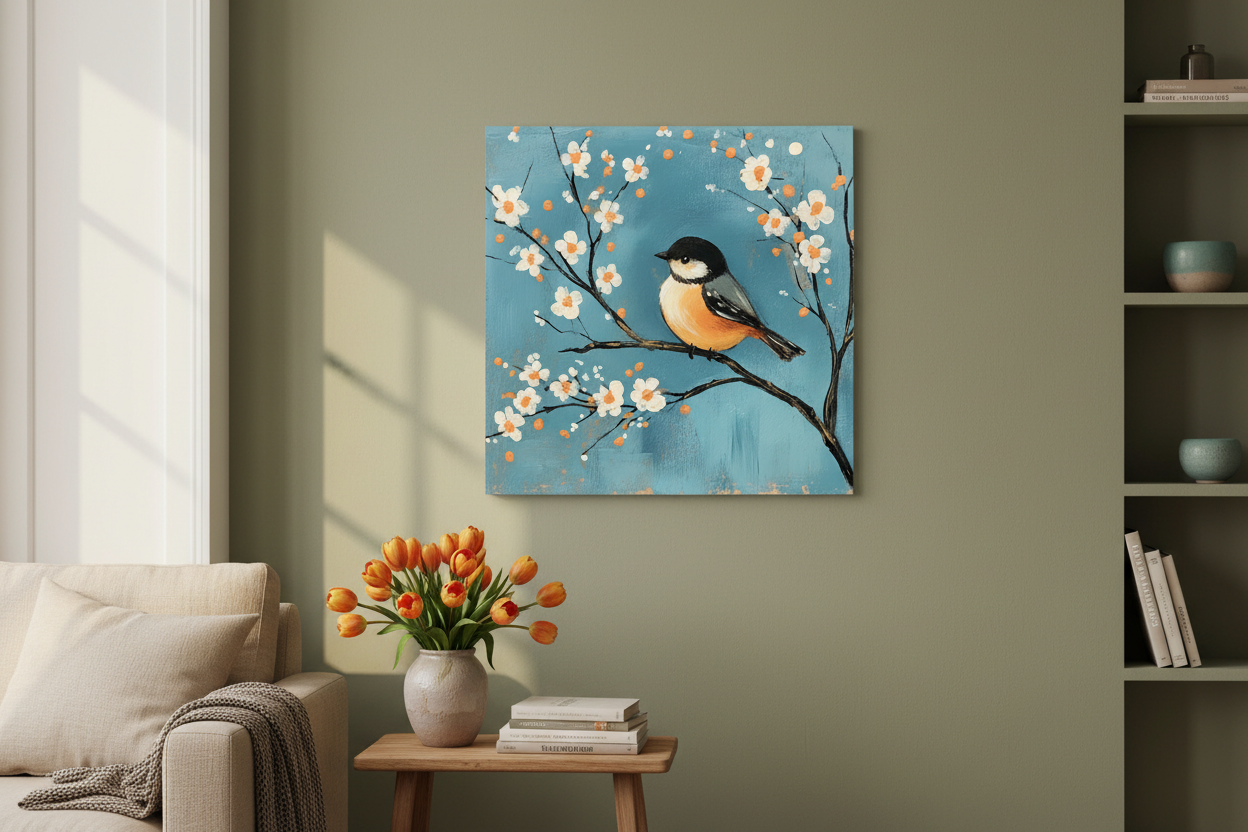 Vogel op Bloesemtak