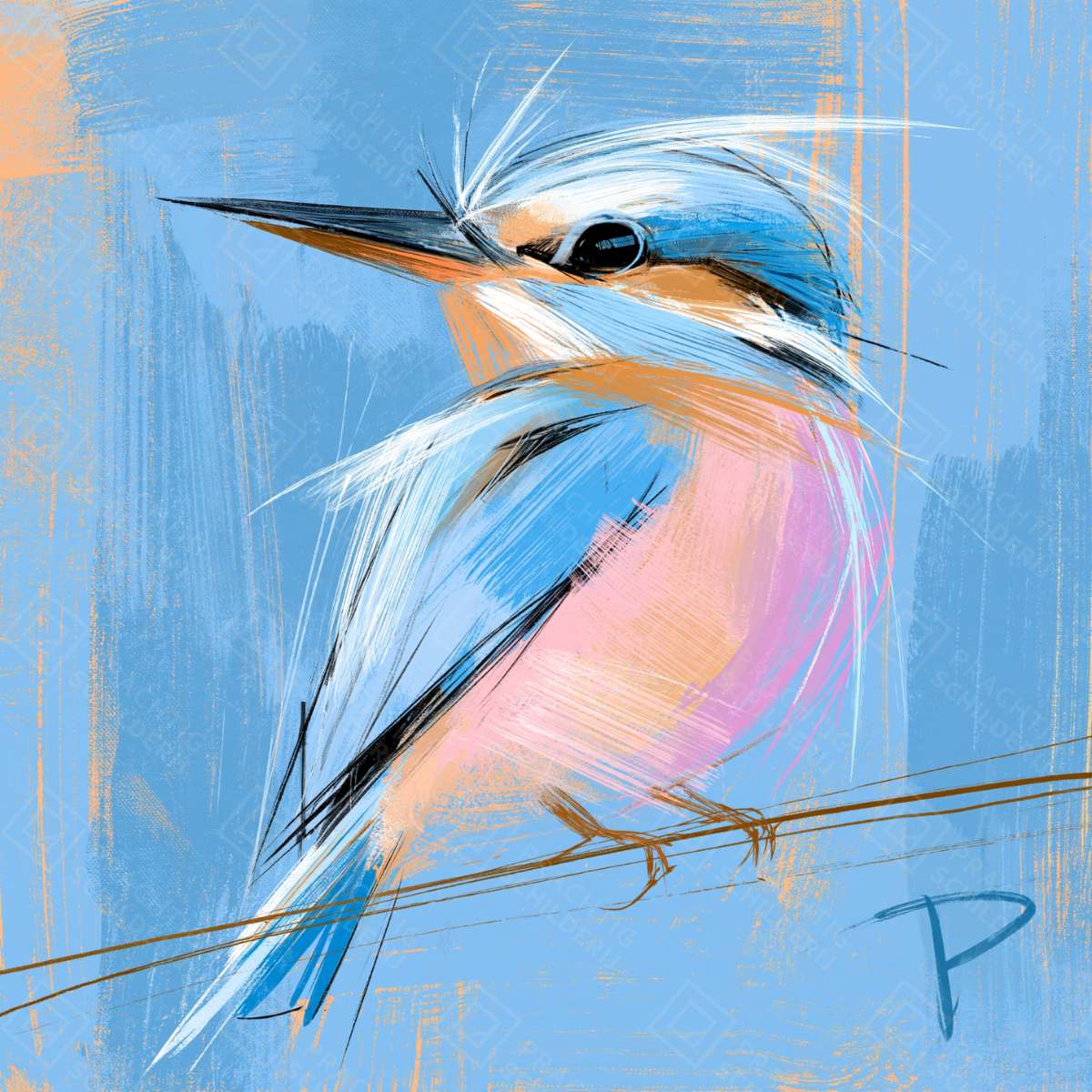 Vogels in pastel