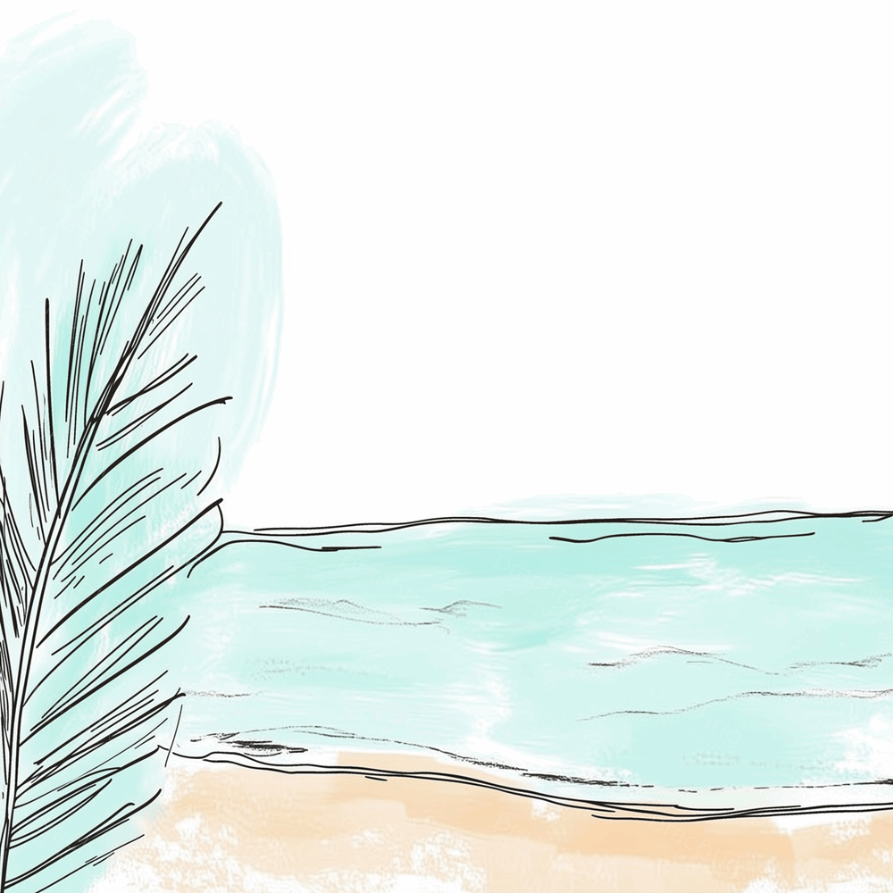 Zomers Strand met Palmblad