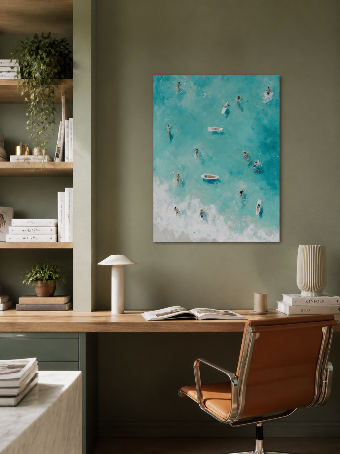 Zomerspel op turquoise golven