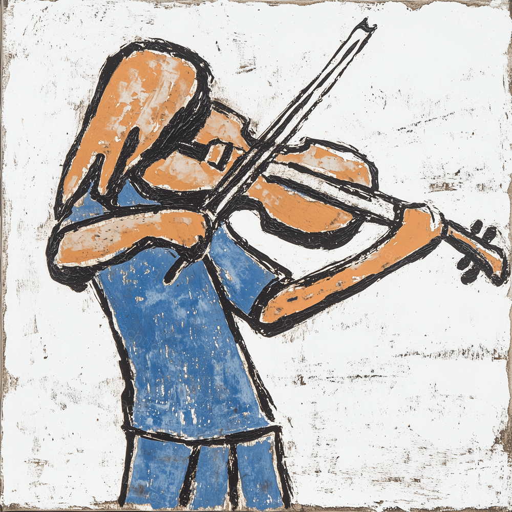 Muzikant in Blauwe Klanken