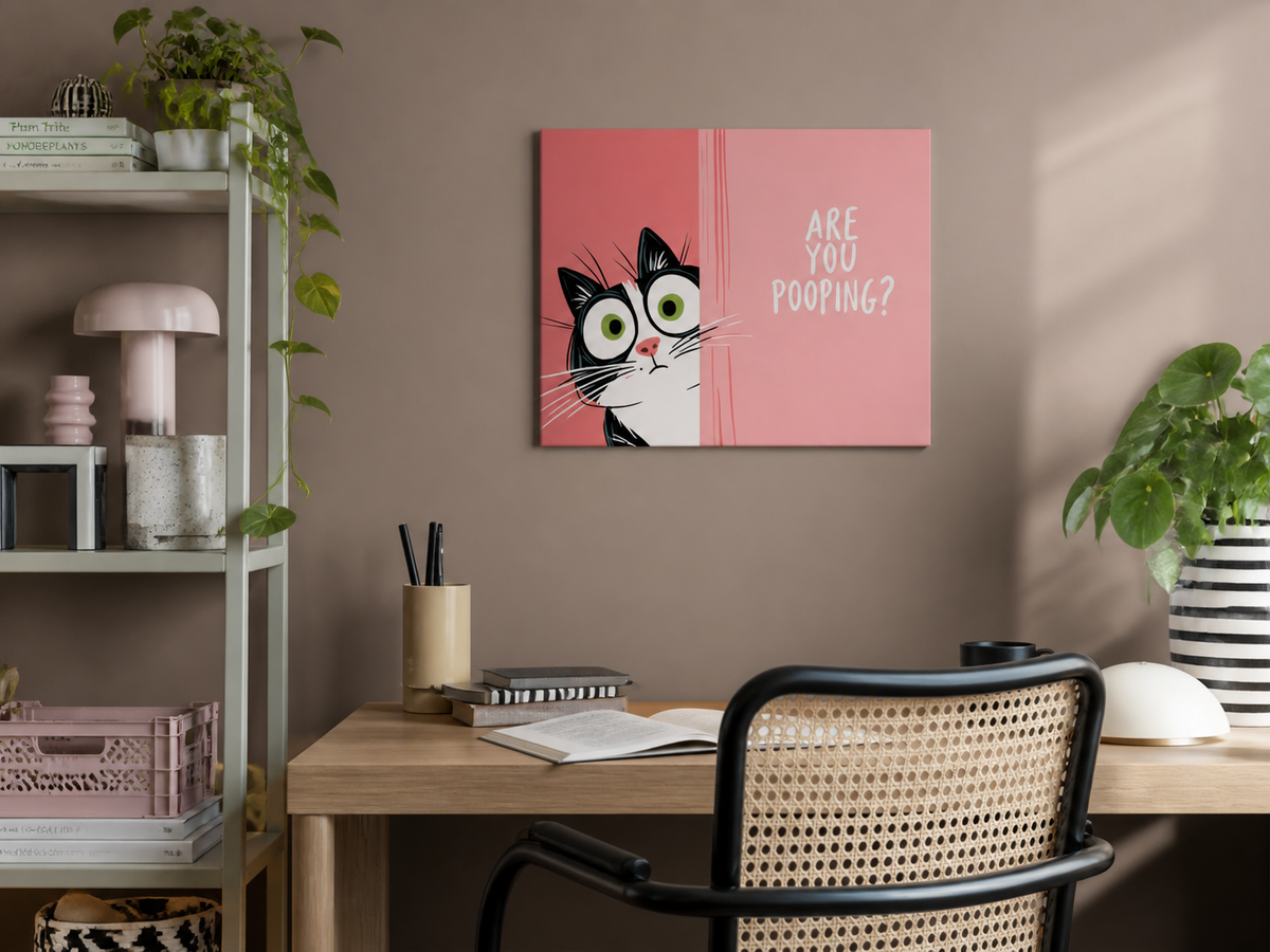 Nieuwsgierige Kat op Roze