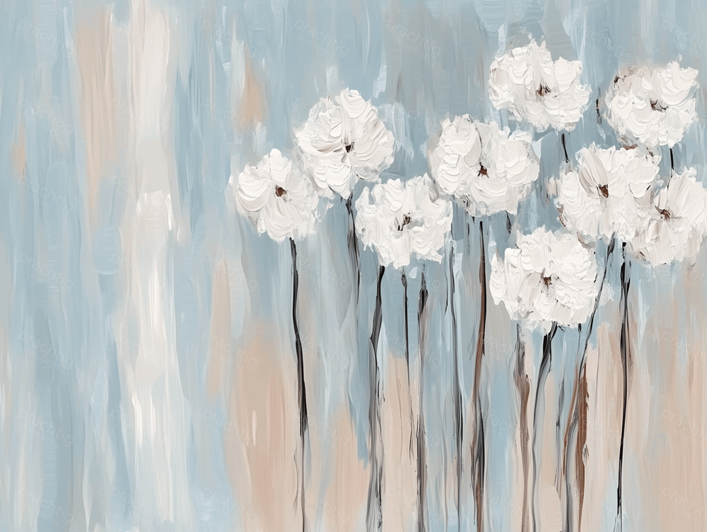 Witte Bloemen op Zachte Achtergrond