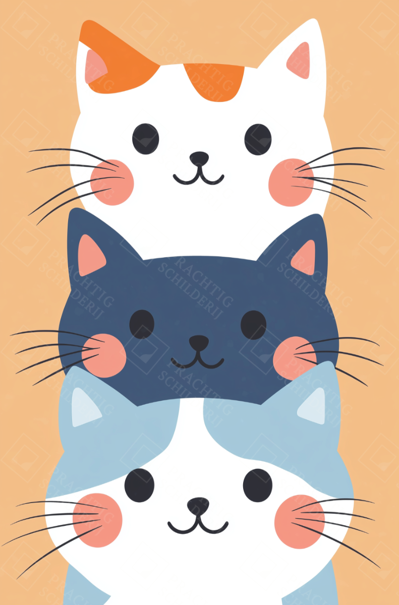 Lachende Katten Trio