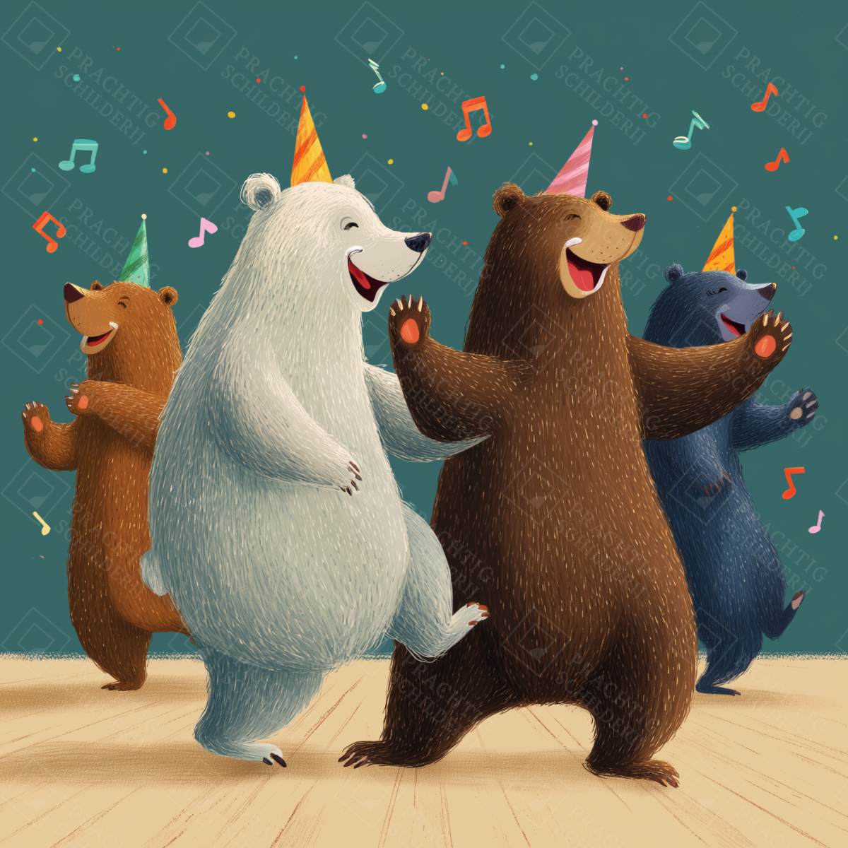 Dansende beren in feeststemming