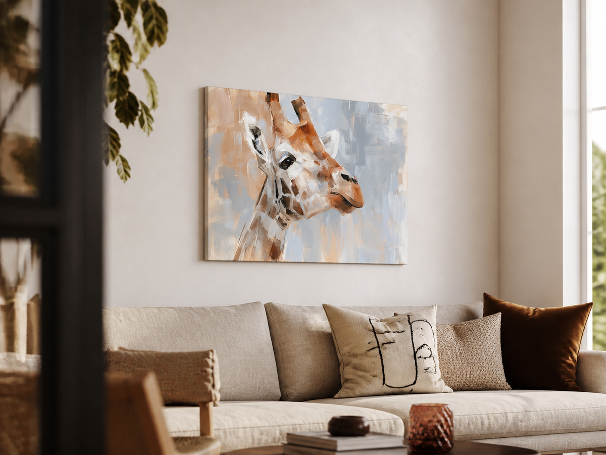 Giraffe in penseelstreken