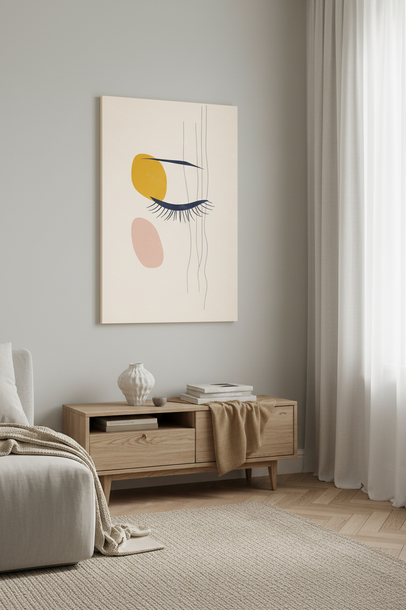 Minimalistisch Oog in Pasteltinten