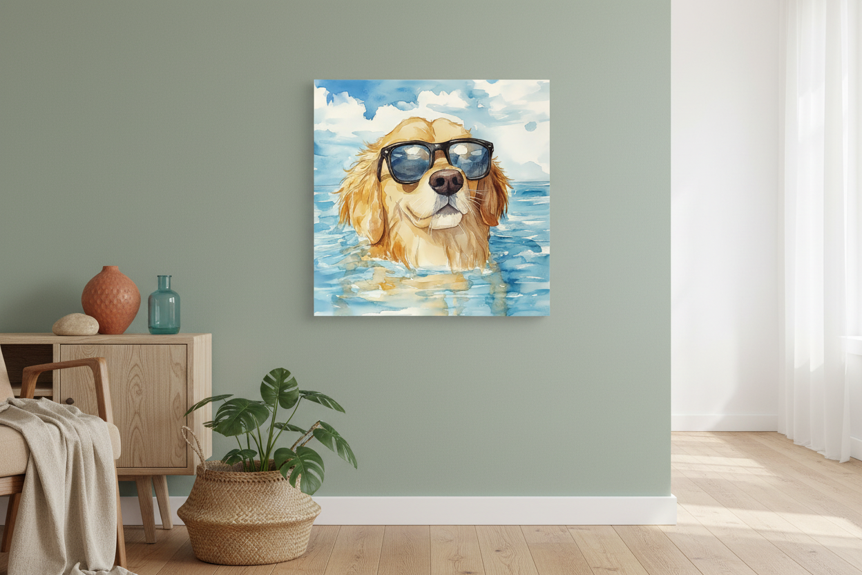 Zomerse Hond in het Water