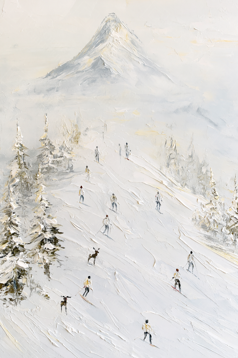 Skiërs in de Sneeuw