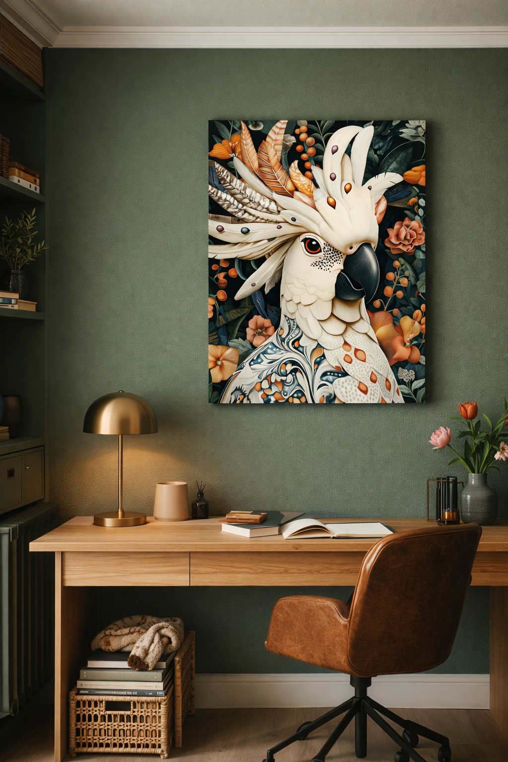 Exotische Vogel met Bloemenpracht