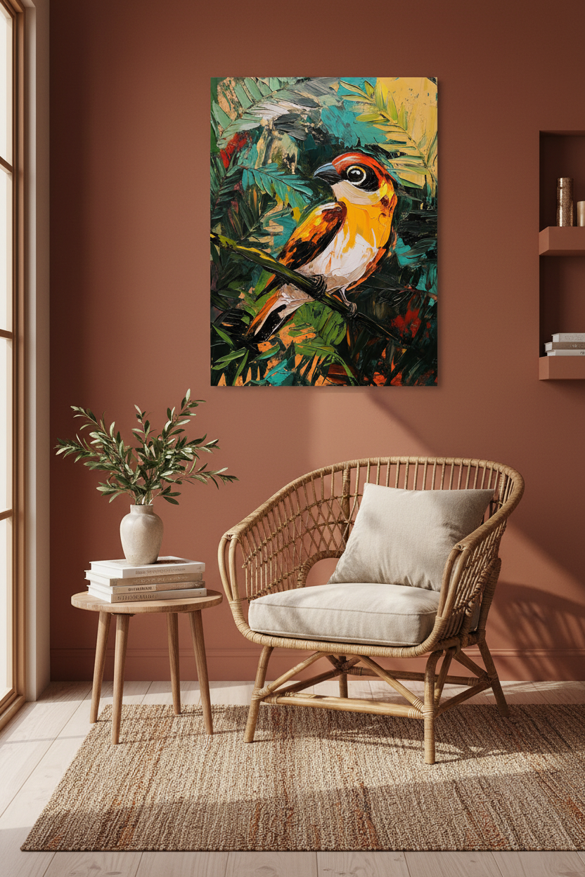 Exotische Vogel in Bladerpracht