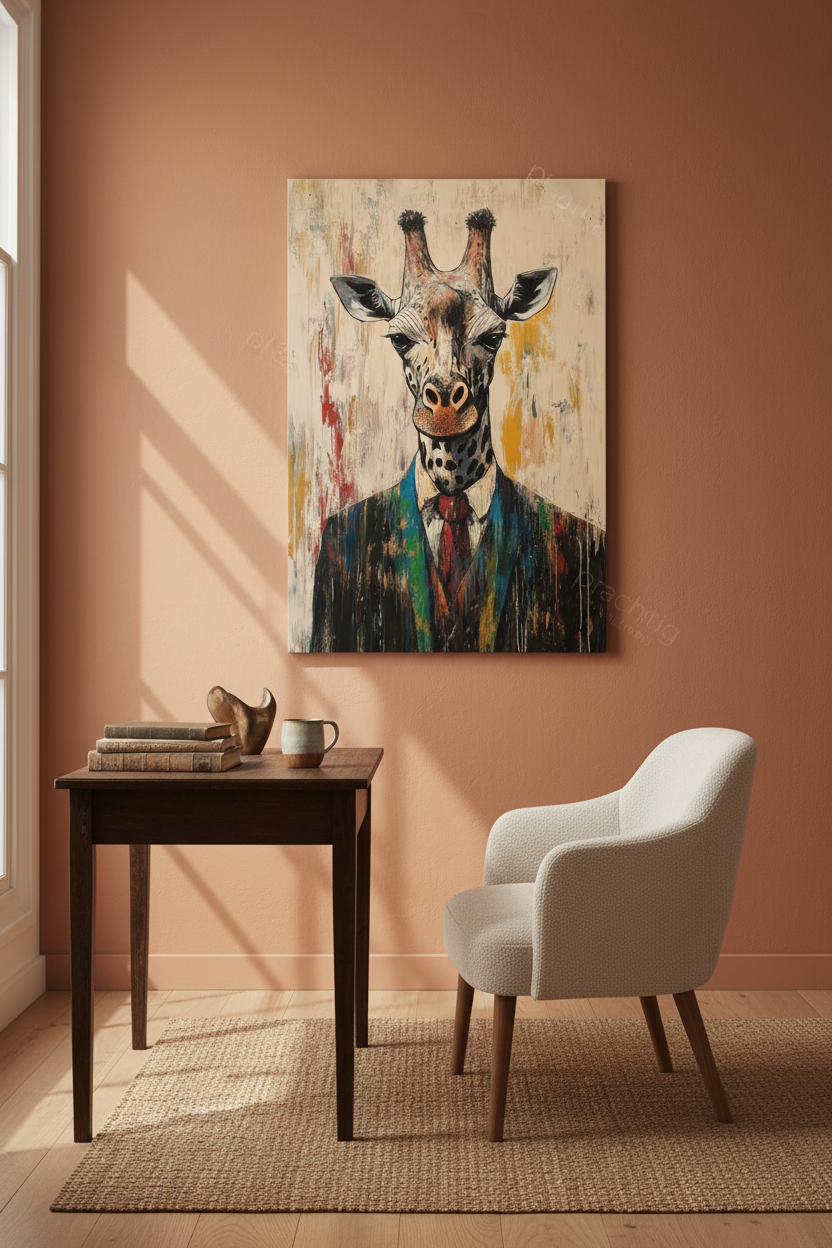 Giraffe in Stijlvol Pak