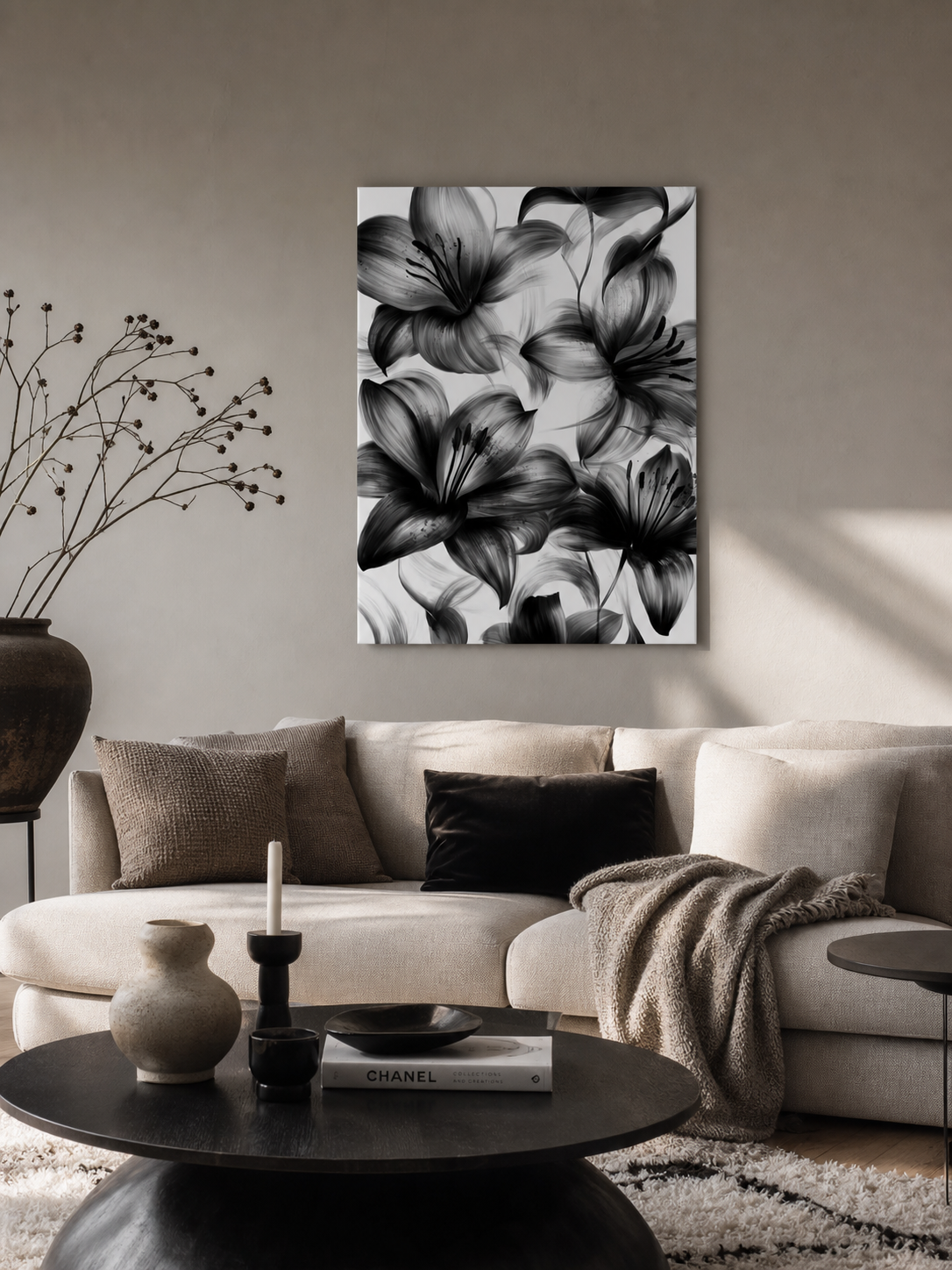 Dansende Zwart-Witte Bloemen