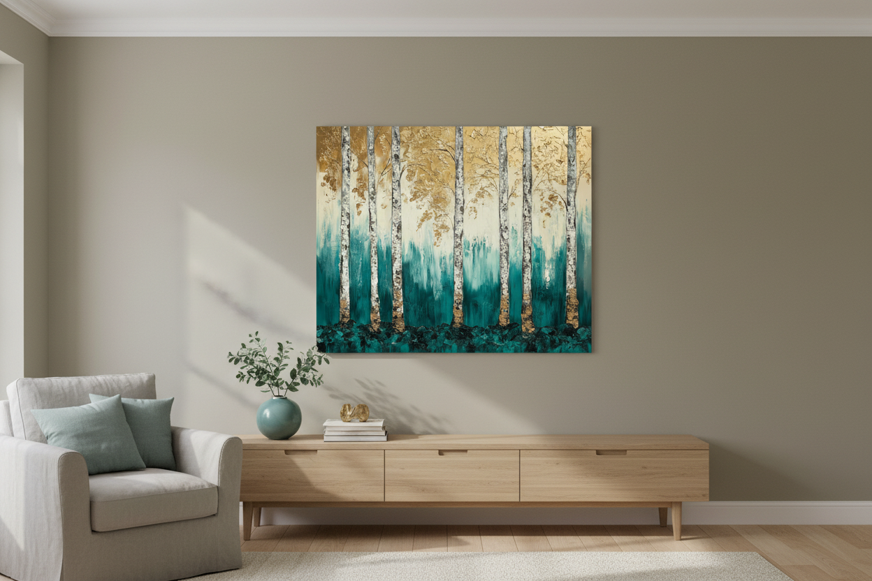 Bomen in Turquoise en Goud