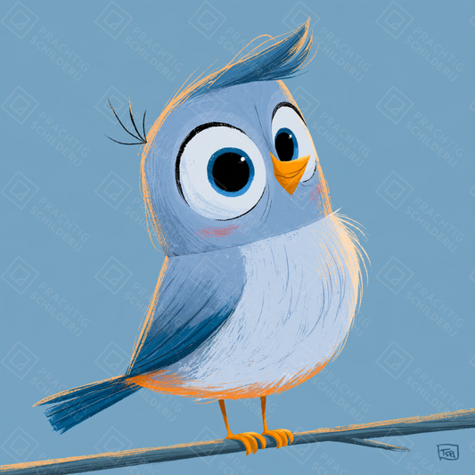 Vrolijke Vogel op Tak