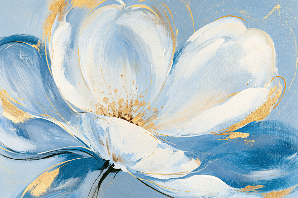 Blauwe Bloem in Beweging