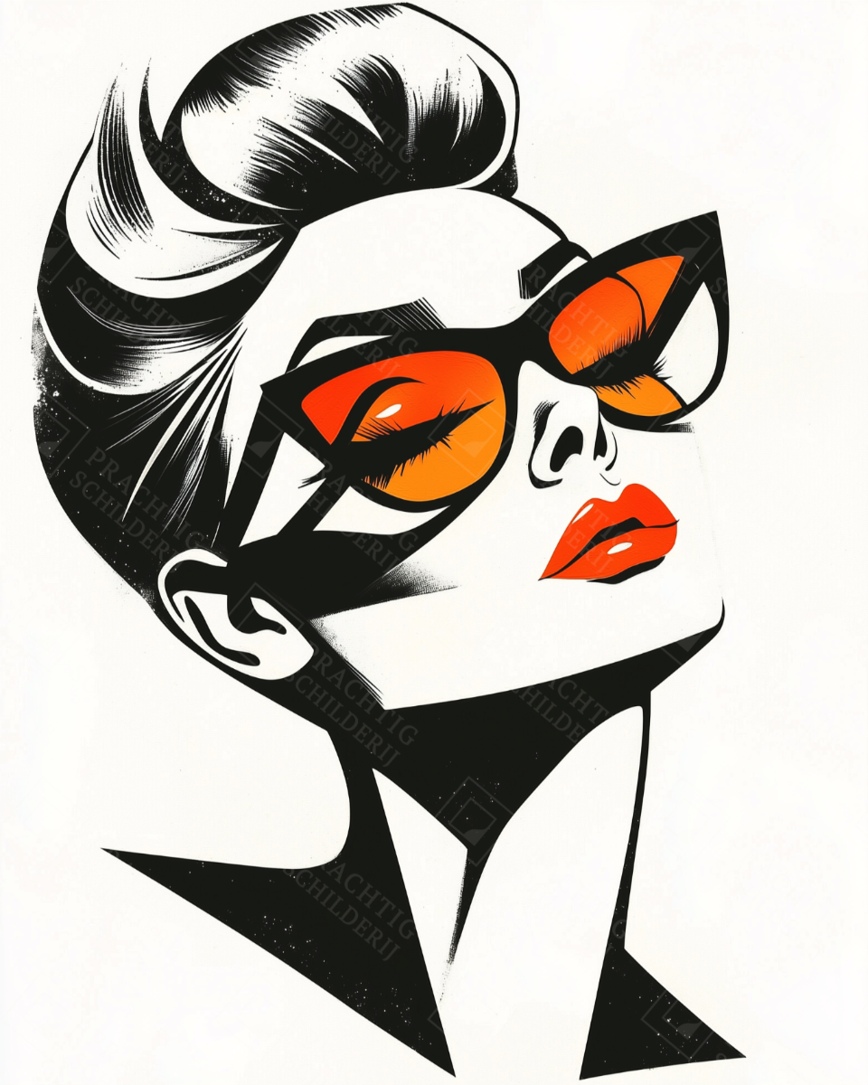Retro Chic Vrouwelijk Portret