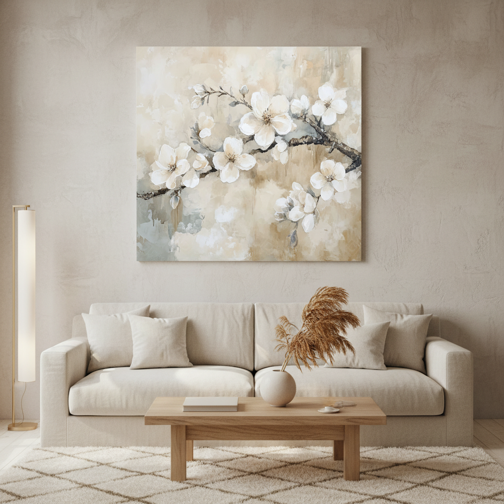 Bloesem in zachte beige tinten