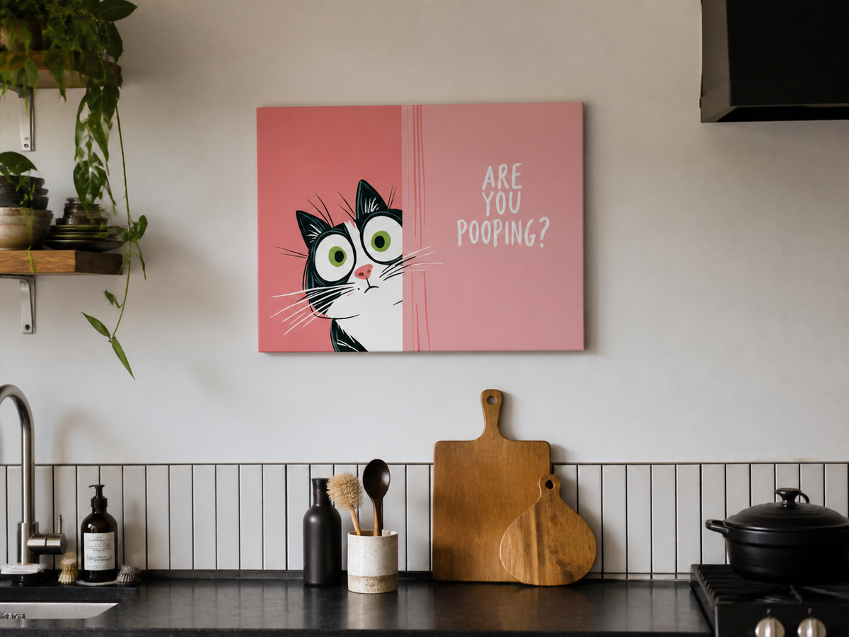 Nieuwsgierige Kat op Roze