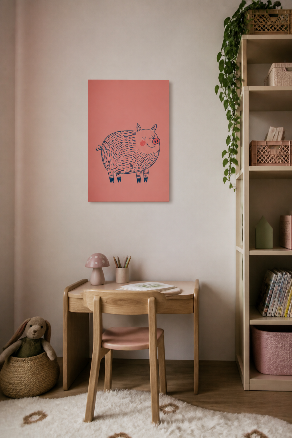 Vrolijk Varkentje in Roze