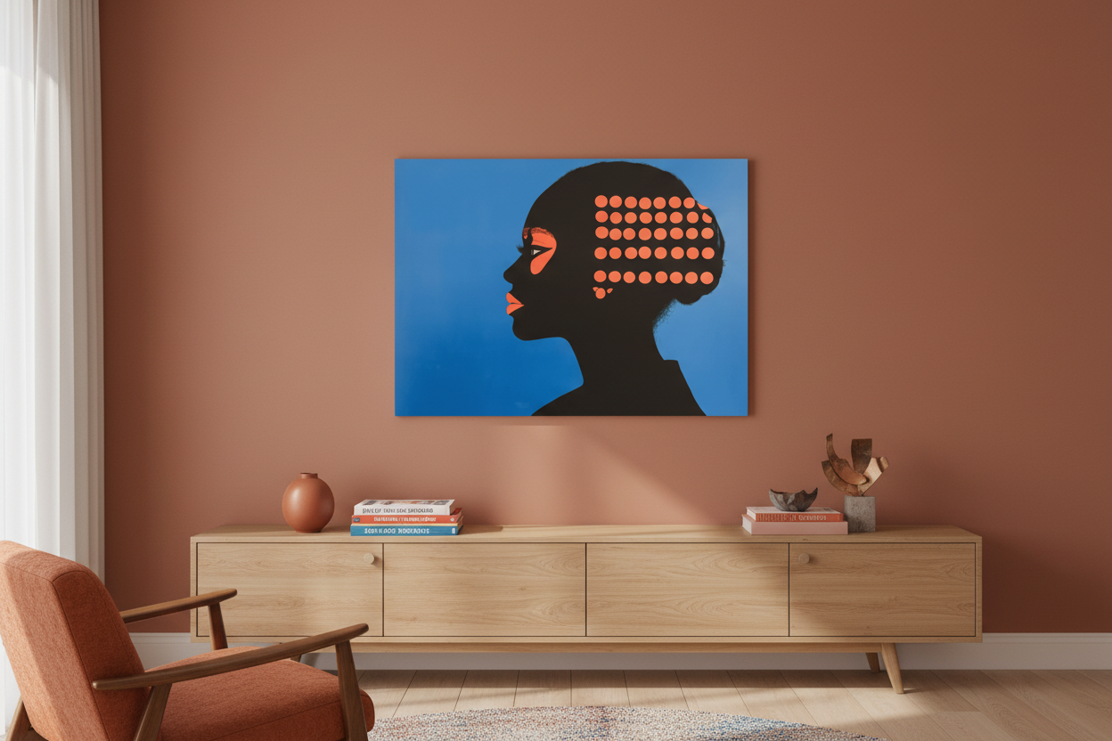 Silhouet met Oranje Accenten