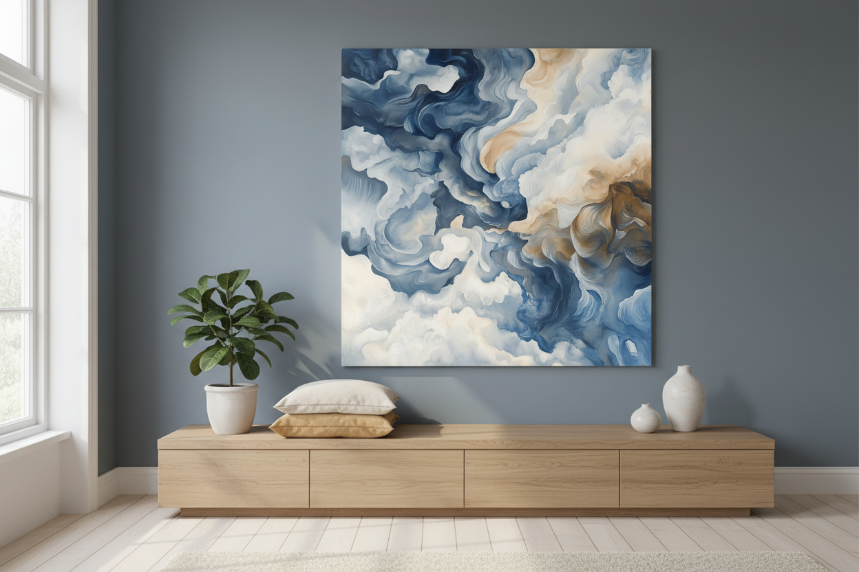 Dromerige Wolkenwereld in Blauw en Bruin