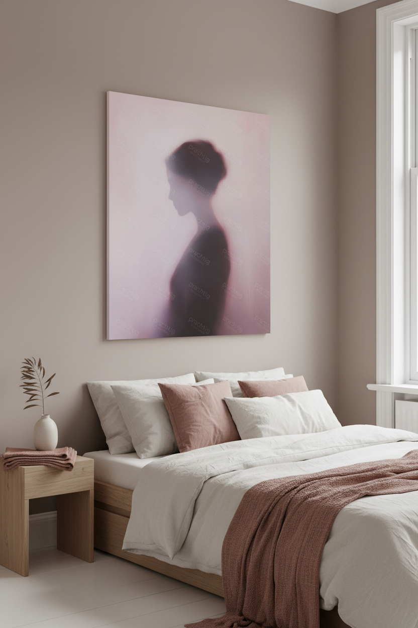 Verstilde Silhouet in Roze Licht