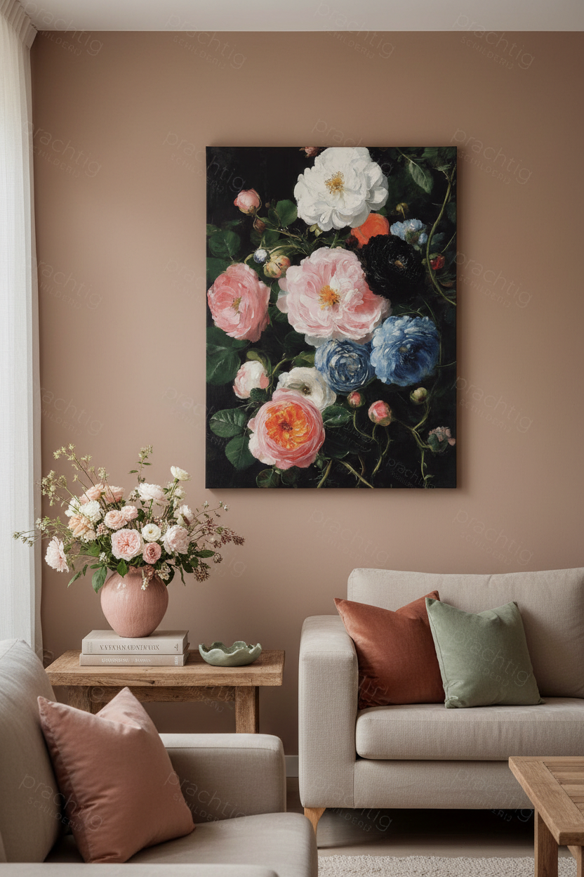 Bloemenpracht op Donkere Achtergrond