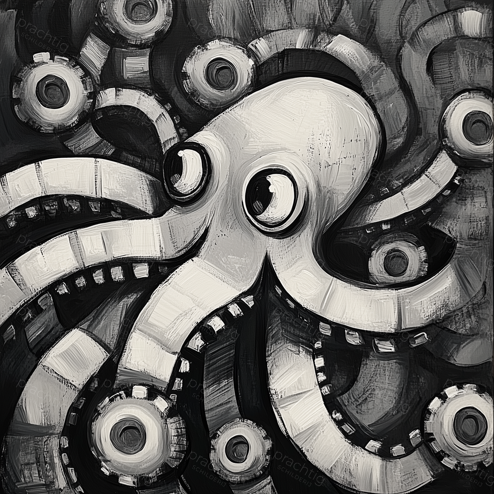 Zwart-witte Octopusdroom