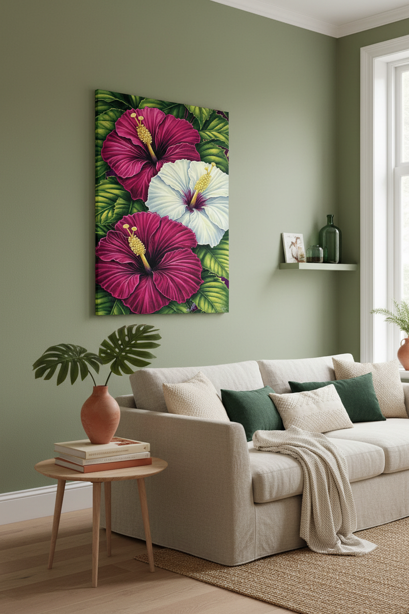 Tropische Hibiscusbloemen in Volle Bloei