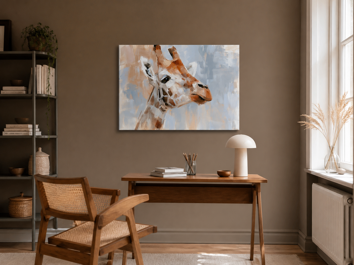 Giraffe in penseelstreken