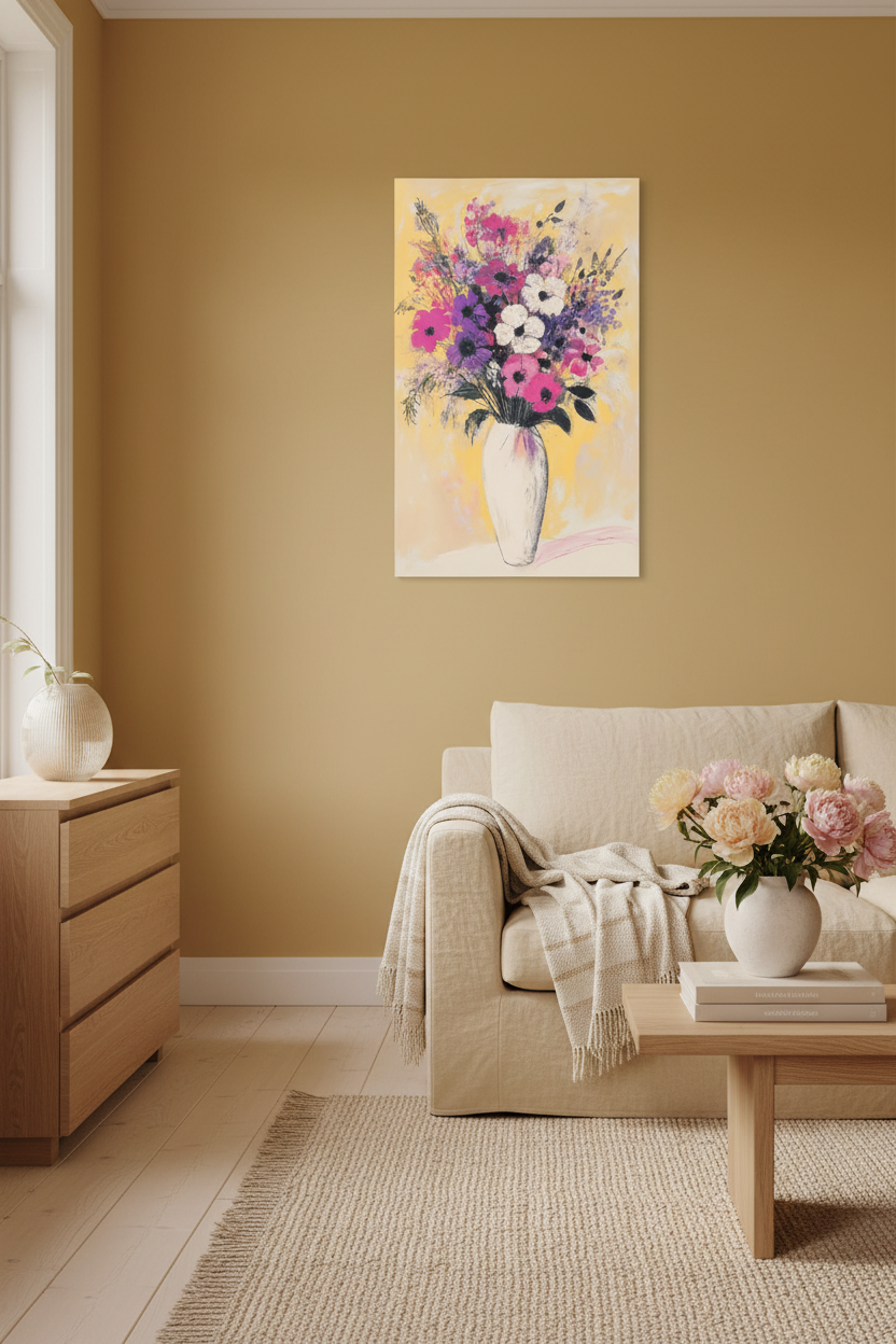 Fleurige bloemen in vaas