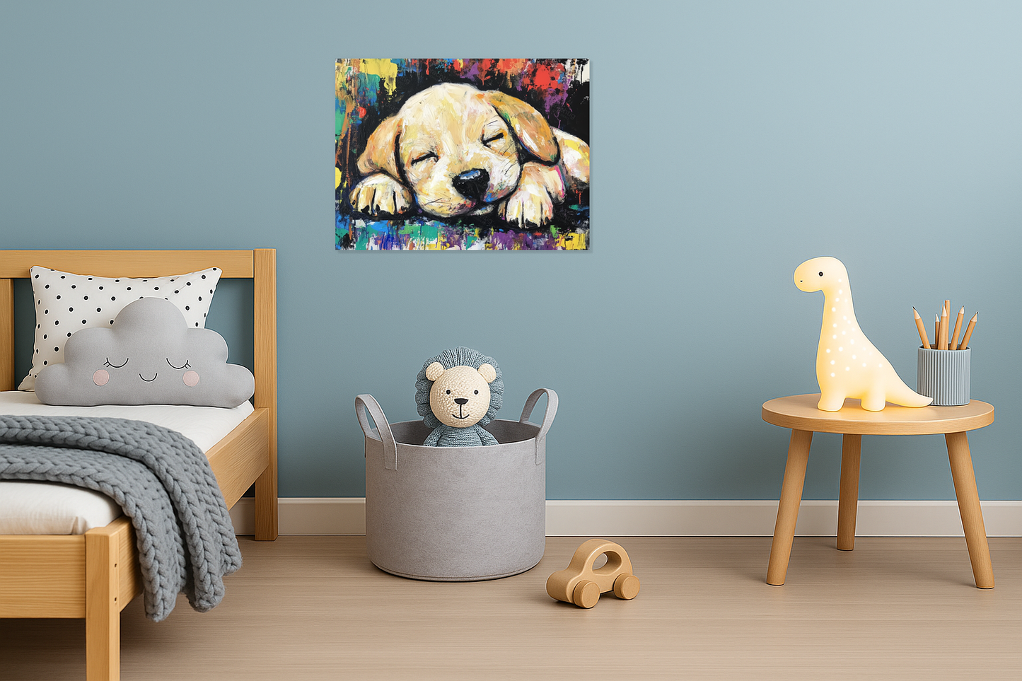 Dromerige Puppy - Kleurrijk Slapende Hond