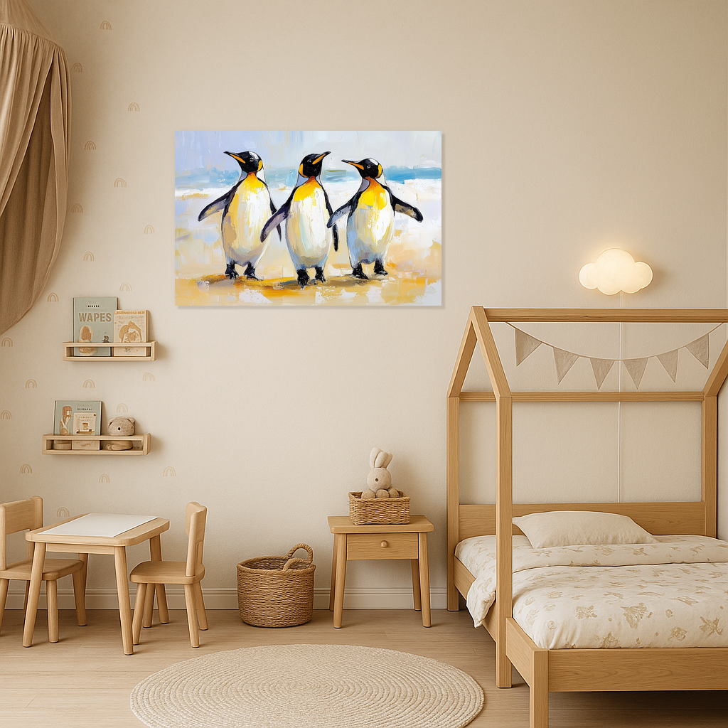 Dansende Pinguïns op het Strand