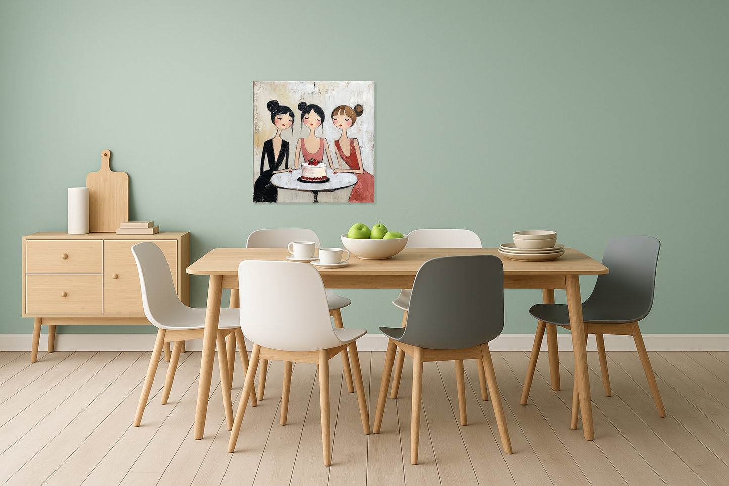 Dames met Taart en Vruchten