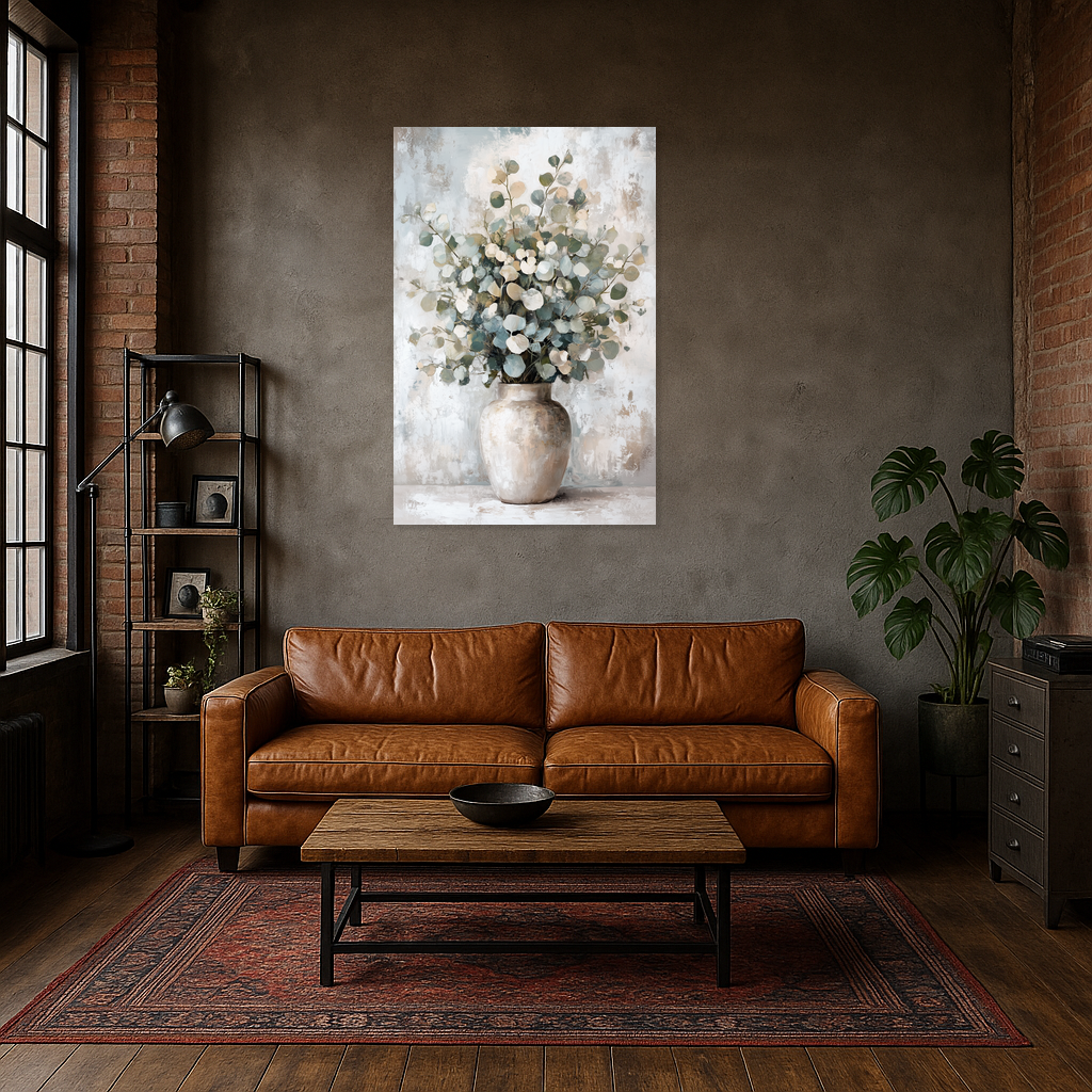 Eucalyptus in rustieke vaas