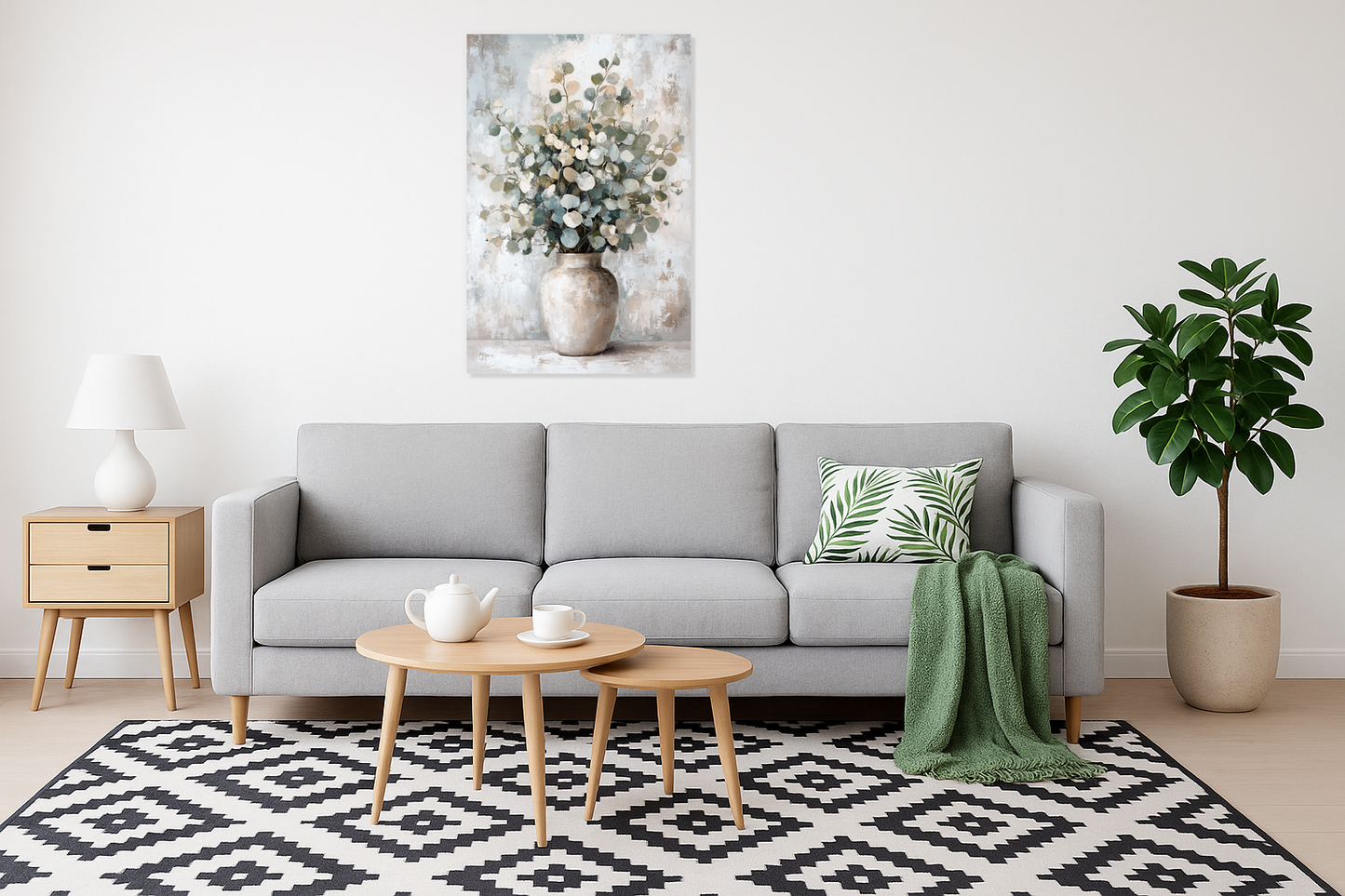 Eucalyptus in rustieke vaas