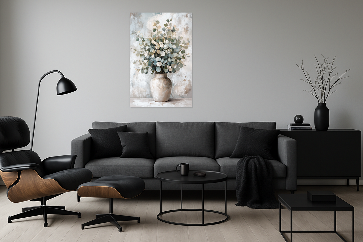 Eucalyptus in rustieke vaas