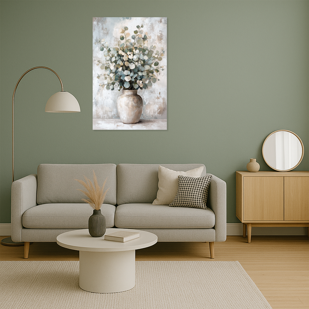 Eucalyptus in rustieke vaas