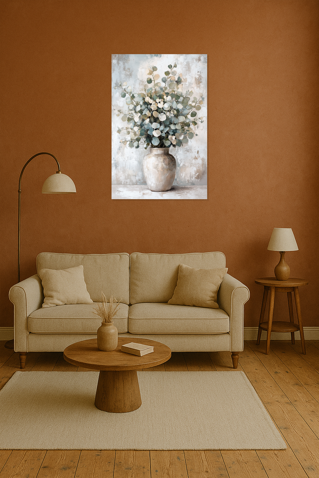 Eucalyptus in rustieke vaas