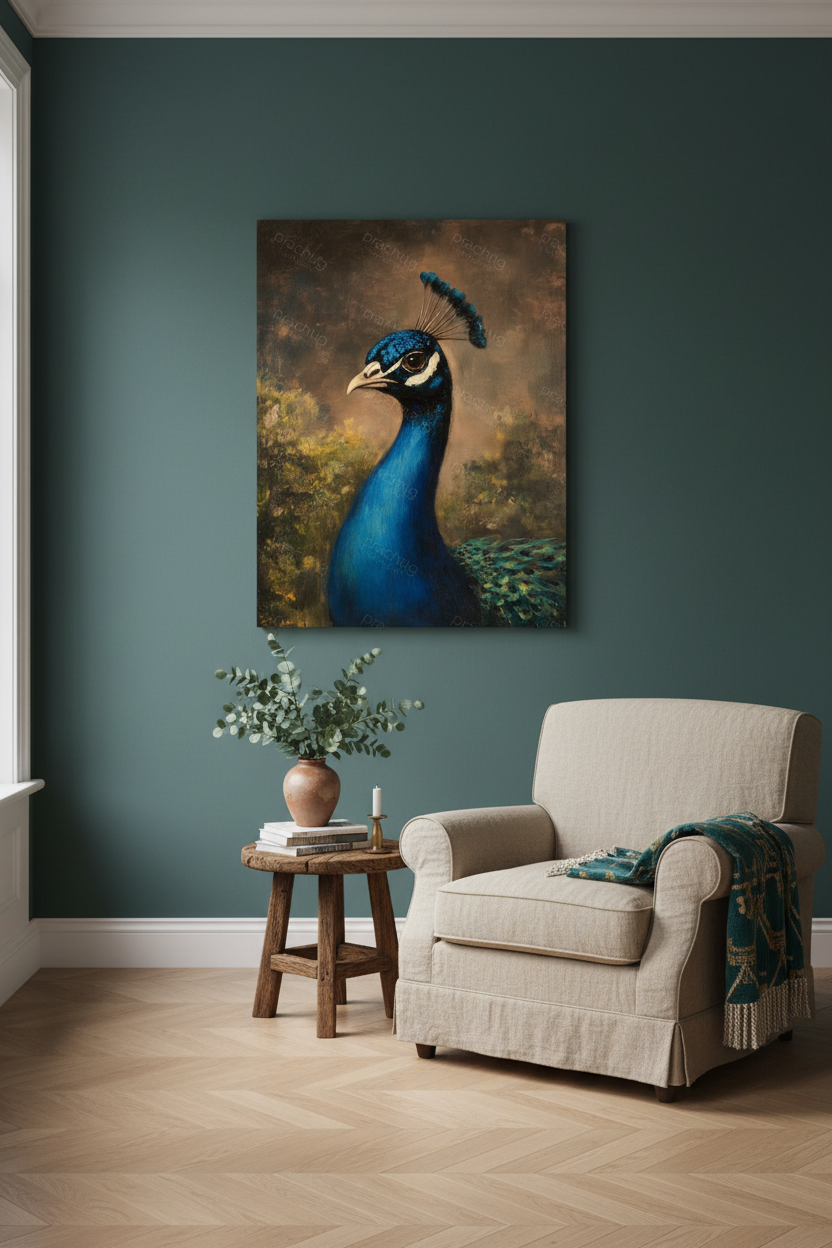 Majestueuze Pauw met Intense Blauwgroene Veren