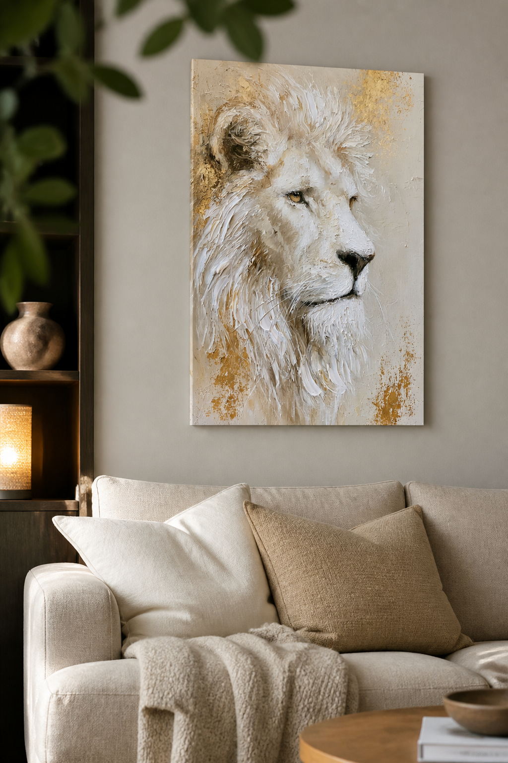 Majestueuze Leeuw in Neutrale Kleuren